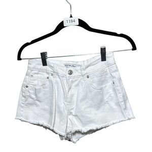 Highway Jeans White Distressed Raw Hem Denim‎ Shorts Size 3